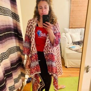 Indian Block Print Long Shawl or Cover-up